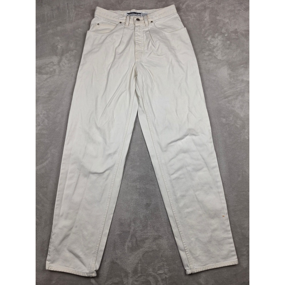 Vintage Anchor‎ Blue Pleated Baggy Jeans Mens 32x34 Fit 30x34 White Denim Y2K